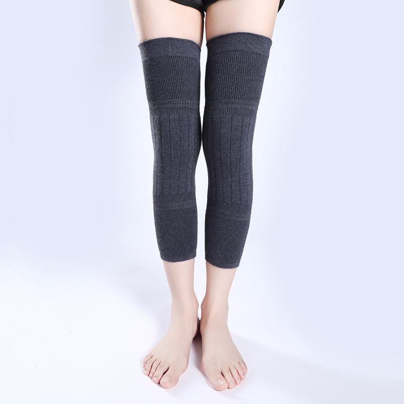 2PCS Winter Warm Wool Cashmere Leg Warmers Sleeves Thick Fleece Lined Knee Pads Brace Support Guard Protector Long Thermal Wraps