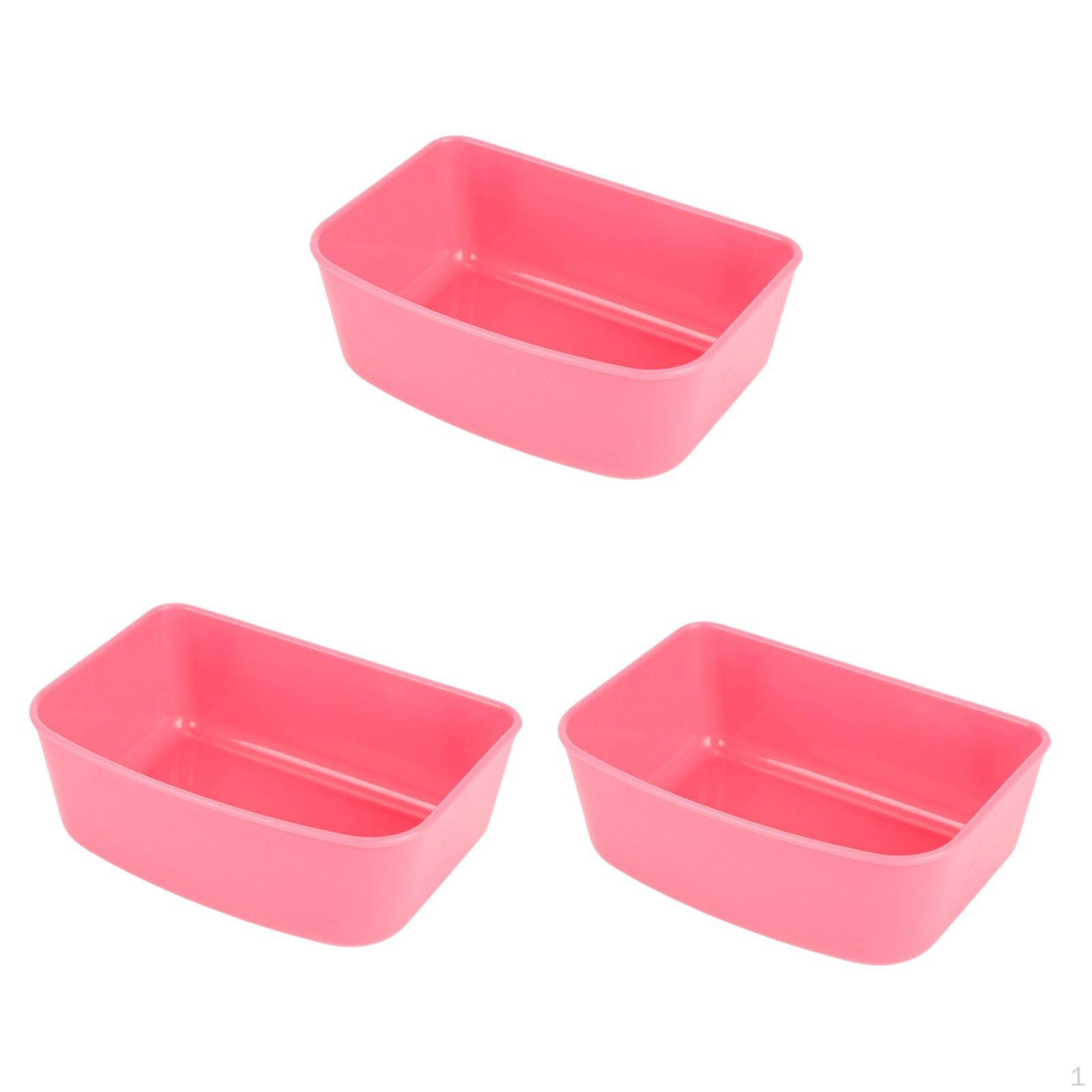 

3 шт. миски для кошек, ящик для домашних животных, подвесная переносная прочная многоцелевая миска для воды, кормление розовый