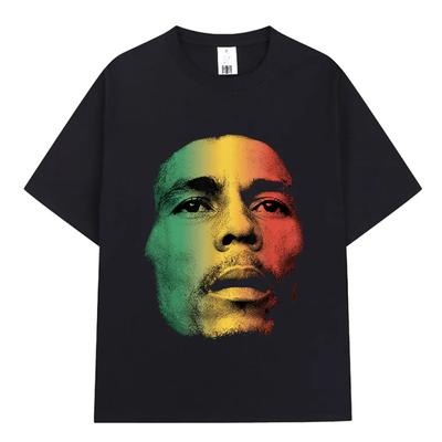 Retro Hip Hop T-Shirts für Männer und Frauen 100% Baumwolle Bob Marley One Love Grafik T-Shirt Reggae Kurzarm T-Shirt Streetwear