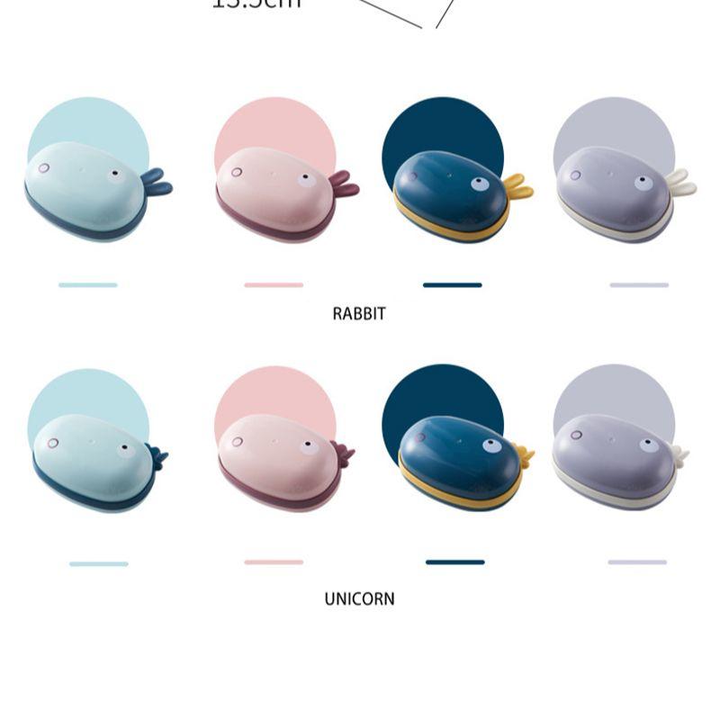 Double-layer Soap Box Household Drain With Cover Free Punching Cute Dormitory Travel Soap Case Bathroom Accessories