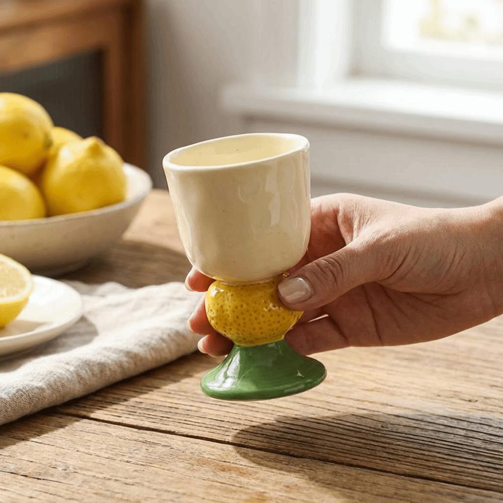 Hand Painted Ceramic Fruit Goblet Cute Ice Cream Mug Creative Coffee Cup  Breakfast
