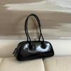 South Korea Dongdaemun Bucks Leather with the Same Cowhide Glossy Baguette Bag Versatile Trend Shoulder Armpit Bag