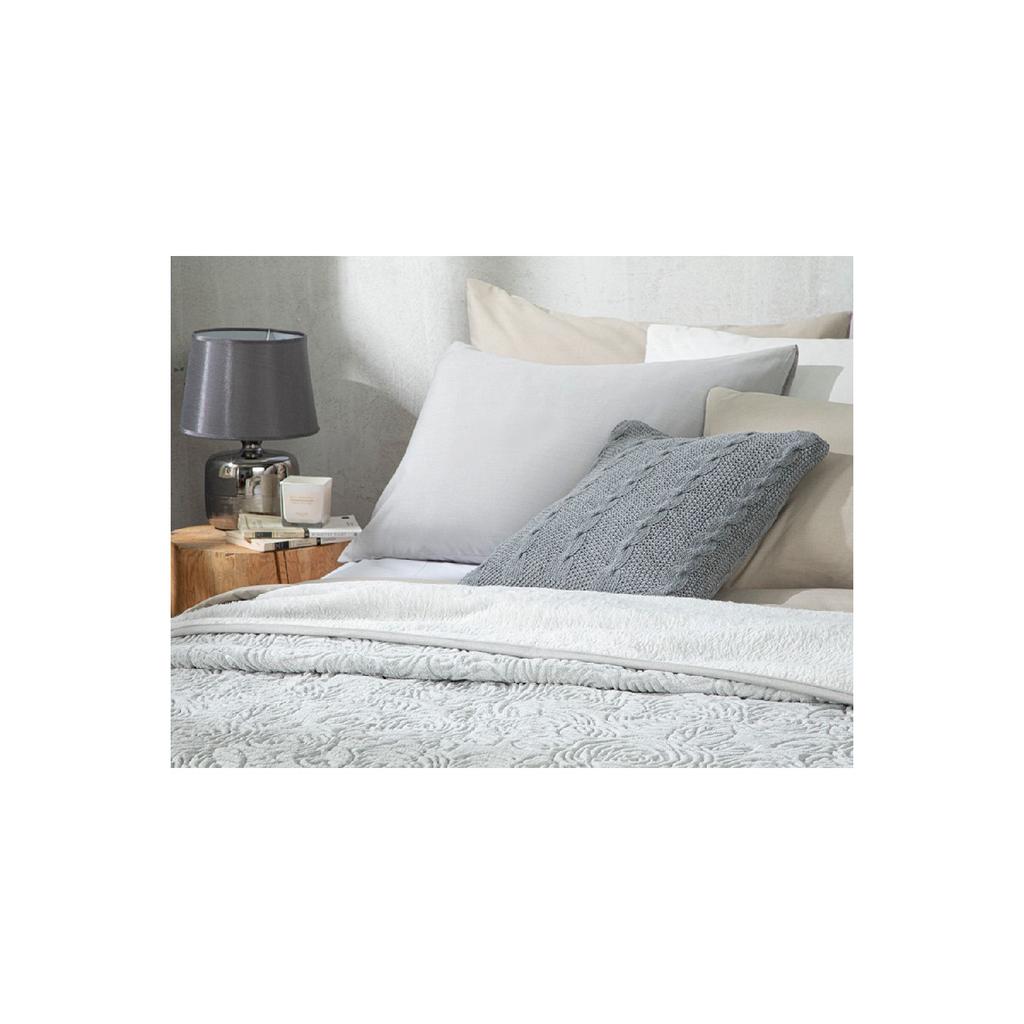 Shabby Rose Emboss Double Blanket 200x220 Cm Cream