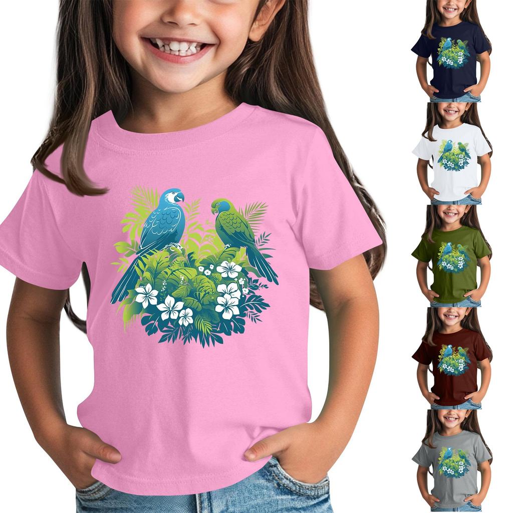 T-shirts för småbarnsflicka, pojkar, barntopp, pojkar och flickor, tryckt kortärmad t-shirt