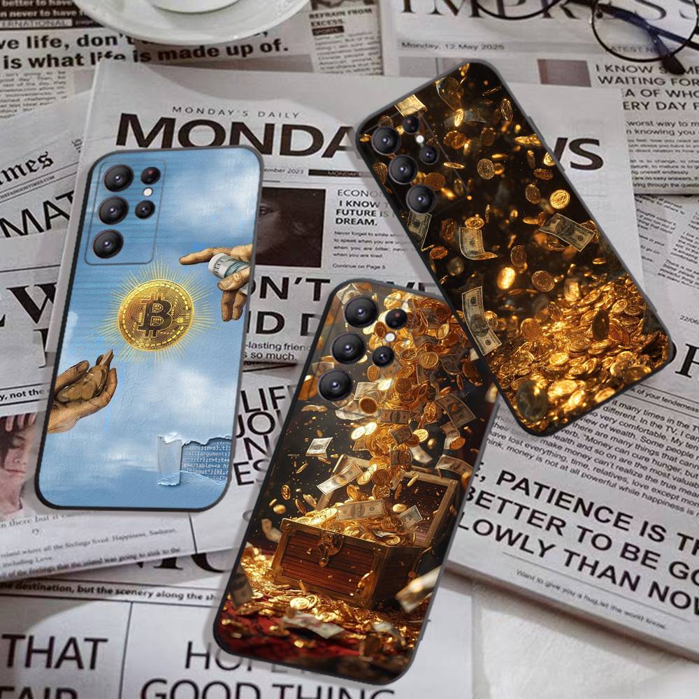 Bitcoin Retro Logo Phone Case For Samsung S 24 Fe 25 Ultra Plus 20 Lite 21 30 22 23 24 22 Ultra 5G Fundas