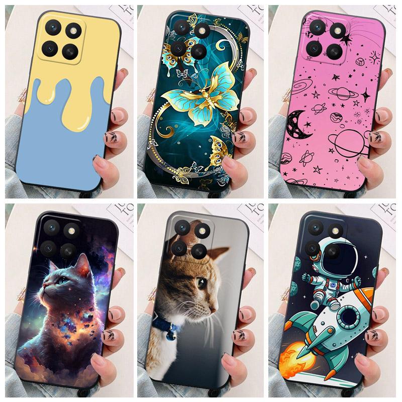 For Honor X8C 4G Case astronaut Black Silicon Soft TPU Phone Cases for Honor X8c 2025 Protective Back Shells Coque X 8c HonorX8c