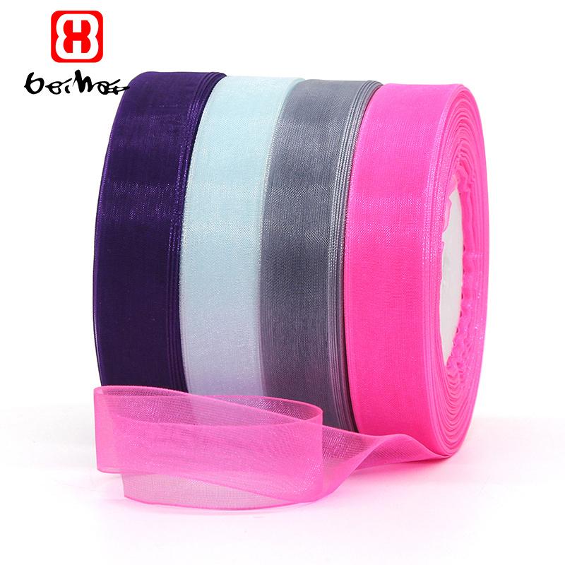 Factory 20 mm Gift Ribbons Nylon Organza Ribbons Roll for Wrapping