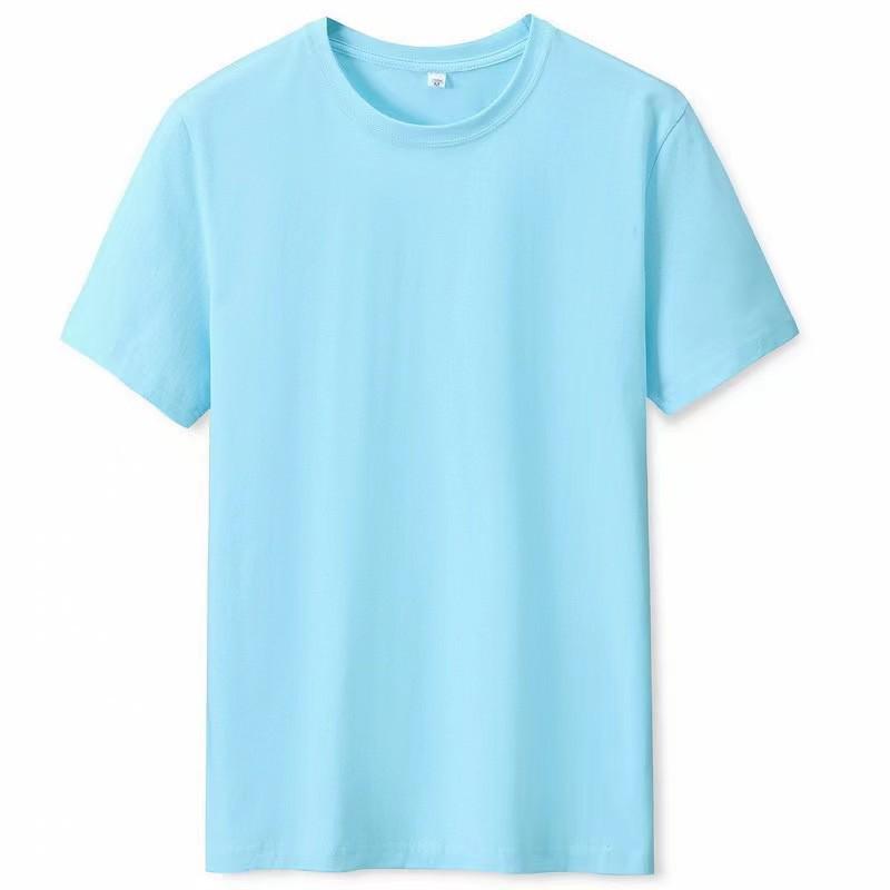 Available: Men's 180g Cotton Crew Neck Short Sleeve T-Shirt - Solid Color, Pure Cotton, Ideal for Summer and Advertising.