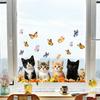 Adesivo Vetro Statico DYS Gatto Farfalla, Decalcomania Decorativa Impermeabile Animale per Finestra, Adesivo Rimovibile Animale Domestico per Camera da Letto Balcone Cucina