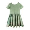 Girl Summer Dress Toddler Skater Dress Color Short Sleeve Casual A-Line T-Shirt Dress