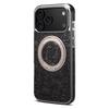 Retro Tang Flower Cowhide Leather Phone Case For iPhone 17 Pro Max 17Air 16 15 14 13 Pro Electroplated Magnetic Gear Bracket