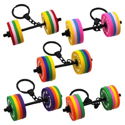 Regalo Appassionato di Fitness Portachiavi Manubrio in Gomma Rimovibile Accessorio da Viaggio Ispirato alla Palestra Ornamento Moderno per Borsa