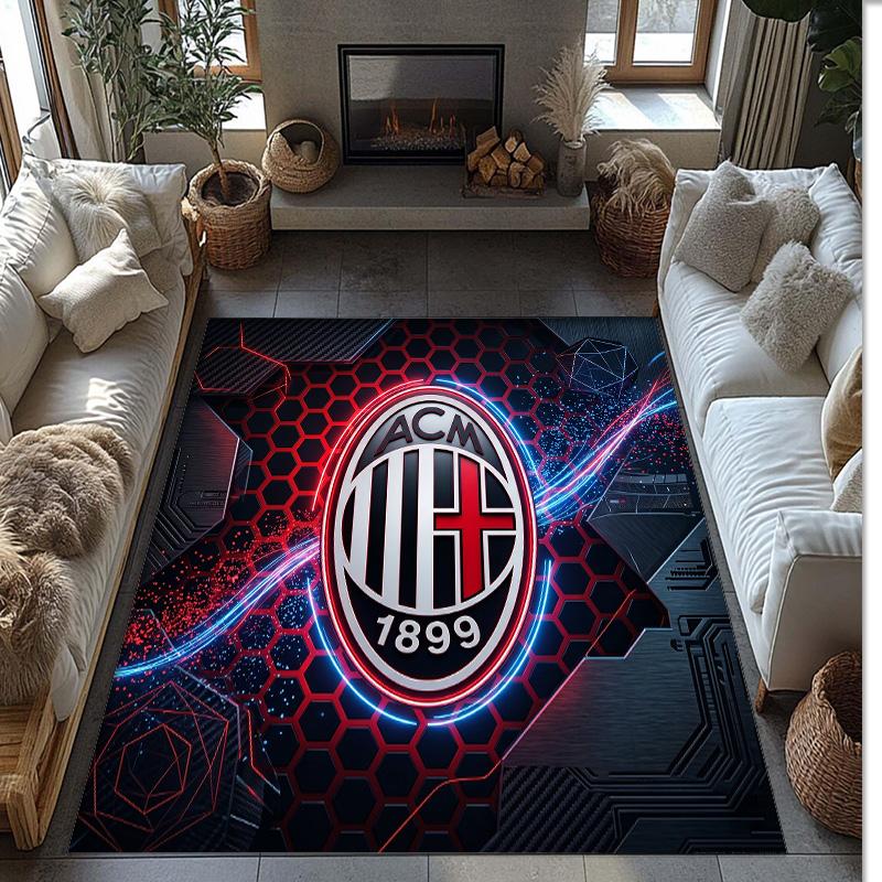 AC Milan Printed Flannel Area Rug Non Slip Soft Polyester Floor Carpet Indoor Decor Mat for Bedroom Living Room Sofa Game Room Home Decoration
