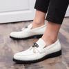 Men's Autumn Glossy Leather Slip-On Shoes: Trendy British Style Casual Loafers