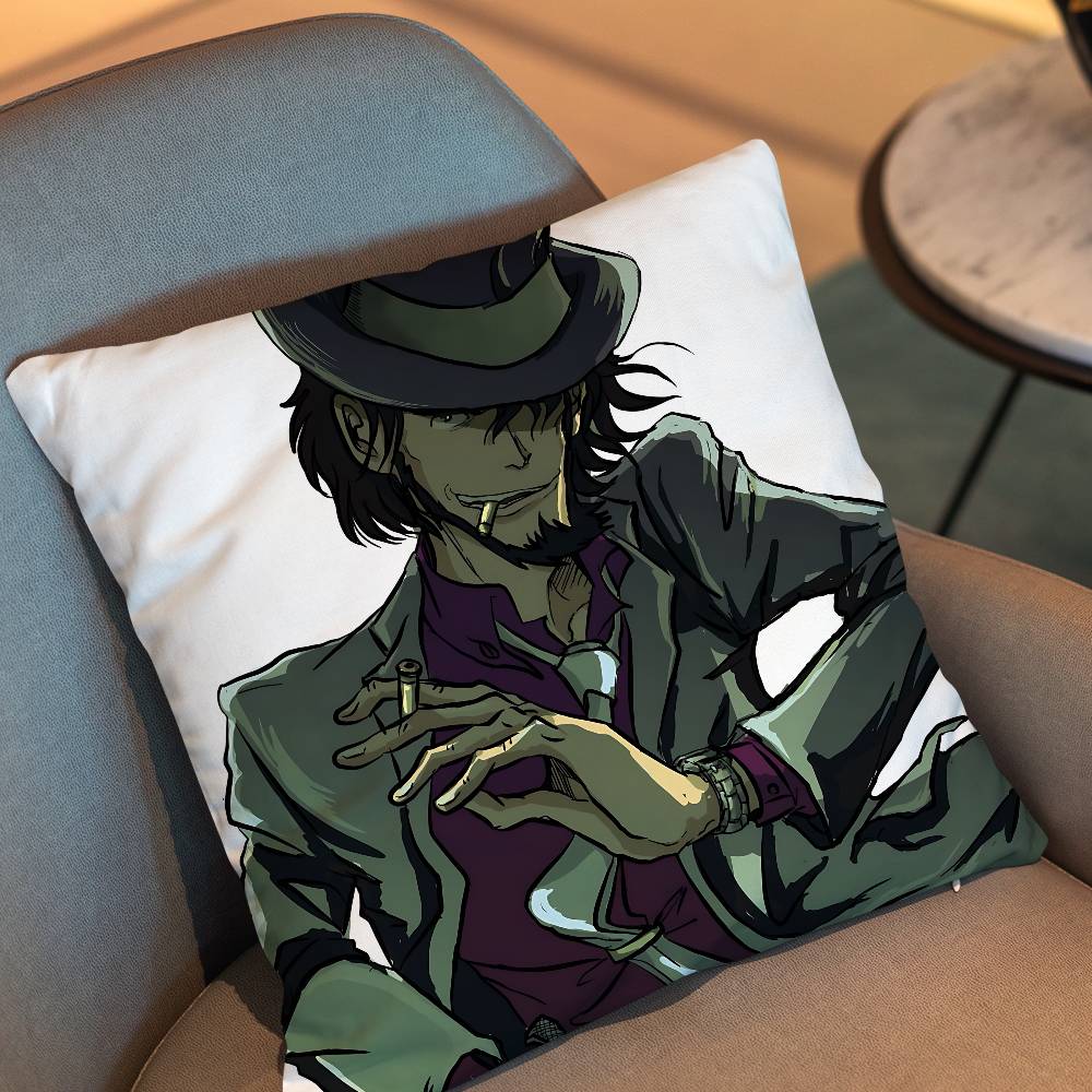 Gothic Dark Lupin Pillow Case Square Double-Sided Printing Short Plush Sofa Cushion Cover Bedroom Bedside Pillow