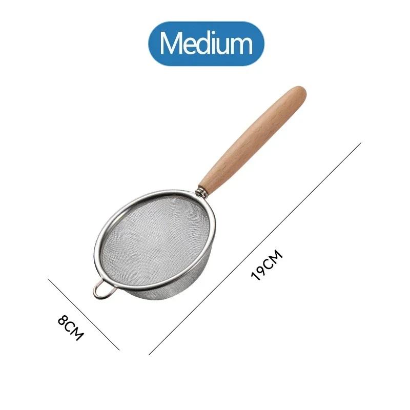 NEW Handle Stainless Steel Small Colander Fine Mesh Oil Strainer Multi-function Filter Mesh Flour Sifter Kitchen Baking Tools