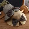 Foldable Women Sun Hat Wide Brim Back Split Bow-knot Summer Beach Sun Hat Breathable UV Protection Women's Straw Panama Hat