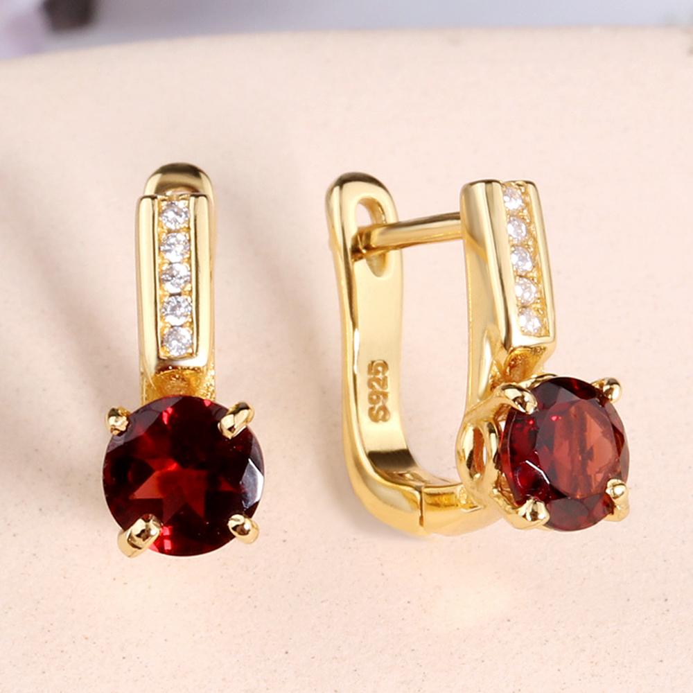 

Простой дизайн, серьги из натурального красного мозамбикского граната, круглые 6 мм, стерлинговое серебро 925 пробы, изысканные украшения для женщин, хороший подарок S красный