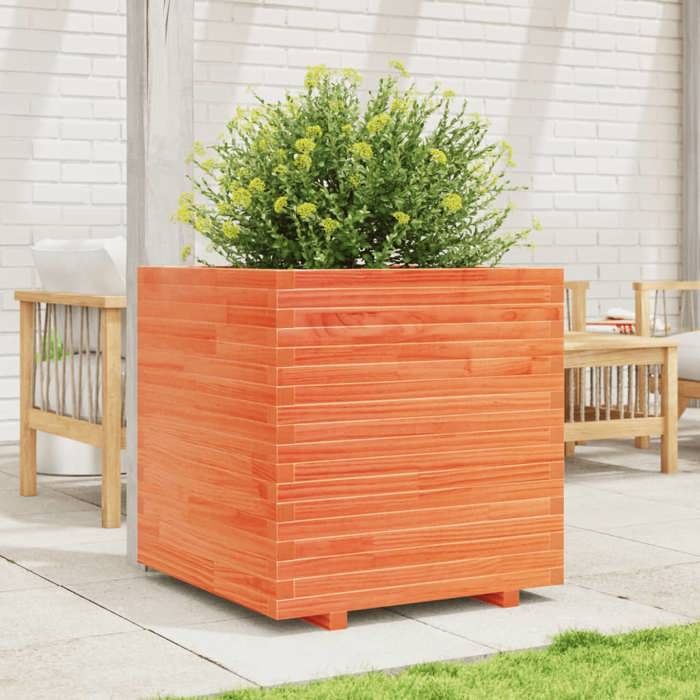 VidaXL Planter Wax Brown 70x70x72 Cm Solid Pine Wood, Outdoor Planter, Flower Box, Tomato Planter, 3282621