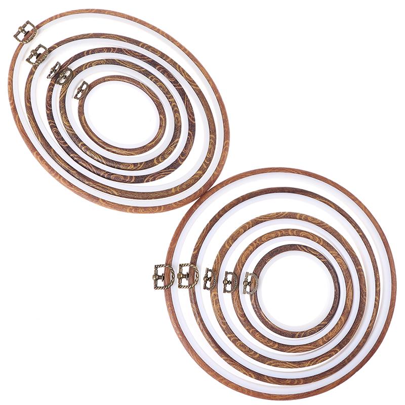 Instrument de cusut Cercuri de broderie de culoare din lemn rotund Set cadru Broderie din plastic