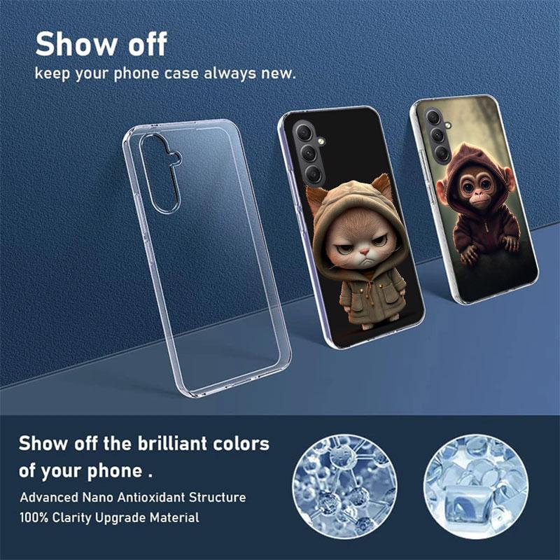 Monkey Frog Pig Cow Bird Cat Animal Phone Case for Samsung A16 A26 A36 A56 A17 A37 A57 A07 A06 A02S A03 A04S A05S Galaxy Note 20