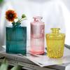 European Multicolor Vase Glass Flower Pot Basket Bottle Decoration Home Nordic Dry Transparent Hydroponic Small Bottle Gift