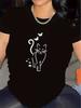 Cat Print T-shirt, Durable and Comfortable, Perfect for the Living Room or Dining Area. The Fabric I