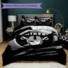 Las Vegas Raiders Pattern Bedding uilt Set uilt Cover Pillowcase Home Decoration Birthday Gift (1*duvet cover + 2*pillowcase without core)