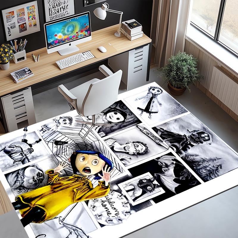 Coraline Pattern Rug, Indoor/Outdoor Mat, for Picnic, Gameroom, Bedroom, Office, Living Room, Home Decor Carpet, Birthday Gift