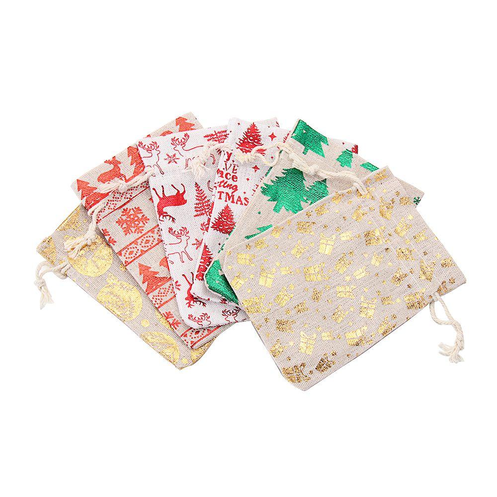 Sack Elk Wedding Favor Food Storage Drawstring Pouch Candy Organizer Merry Christmas Jute Gift Bags