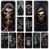 Sensenmann Totenkopf Skelett Handyhülle für Samsung Galaxy A50 A10 A30 A40 A70 A20S A20E A02S A12 A22 A32 A52 5G A04S Weiche Hülle