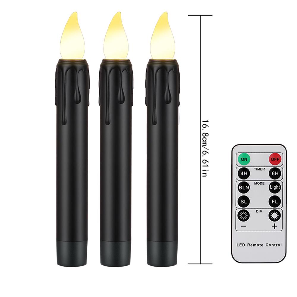 Elektronische Kerze mit Batterie-Timer und Fernbedienung, flammenlose LED-Kerzen, Tränenlicht, Hochzeitsessen, Heimdekoration, 21 cm