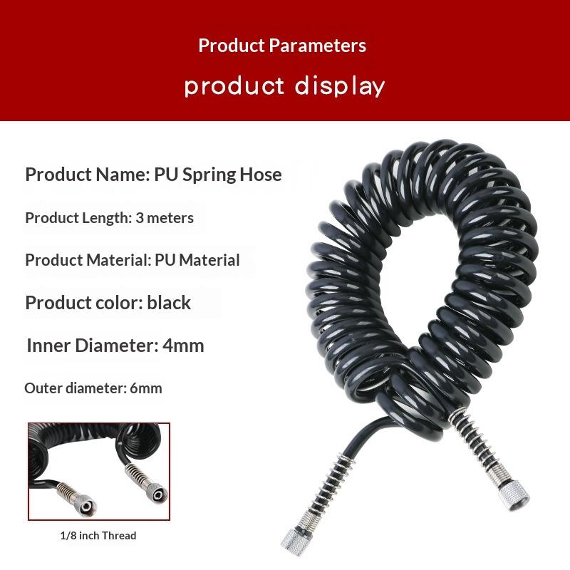 1/4 Inch Female to 1/8 Inch Male Airbrush Hose Connector Flexible Spring Tube Spray Fitting for Artist Painting