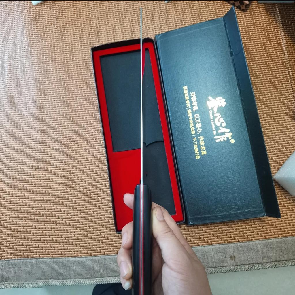 8 Inch Slicing Knife Powder High-speed Steel Blade G10 Handle Sharp Slicing Vegetables Cleaver Meat Kitchen Knife 1mm Thickness