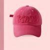 Girly Pink Baseball Cap With Soft Cotton Material And Curved Visor For Sunshade