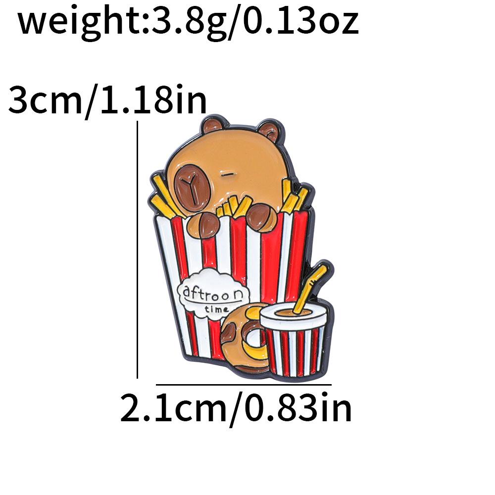 Fun creative personality kapibara metal badge physical shape small capybara alloy brooch