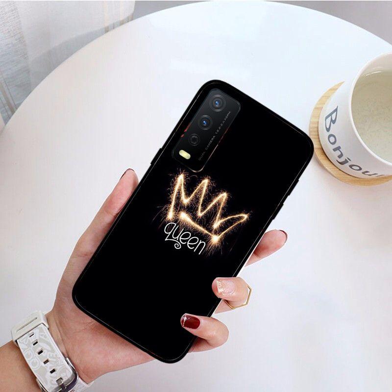 

Флуоресцентный чехол с черным фоном, неоновая роза и сердце, королева для vivo Y31 Y30 Y33S Y11S Y12S Y17 Y20 Y21S Y53S Y15 Y91C V23, чехлы VIVO V23 5G