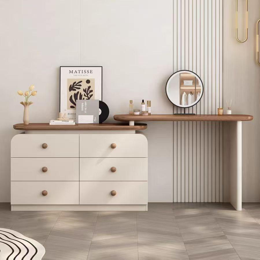 Retro Solid Wood Wall Storage Cabinet: Five-Drawer & Eight-Drawer Combo for Living Room