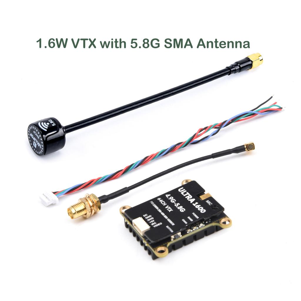 NEU 64CH 4.9G-5.8G 1.6W / 2.5W FPV VTX Sender mit Antenne Für Langstrecken-FPV-Rennddrohnen-Rahmen