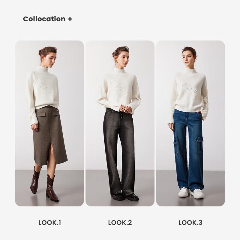 Navigare Women's 100% Wool Mock Neck Sweater