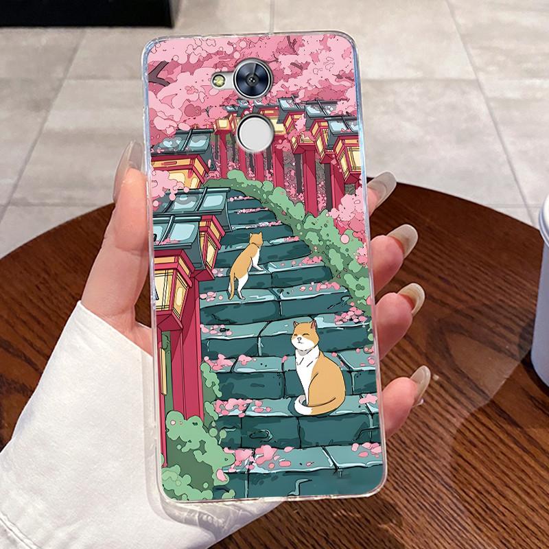 For Honor 6C Pro Case Honor Play 6S Capa For Honor V9 Play Cases Clear Silicone Soft TPU Cover Honor Play6S Cute Rabbit Cat Case