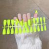 24pcs/set DIY Quick Nails Solid Color Glossy Long Ballet False Nails Multicolor Strips Finished Wear Nail Art