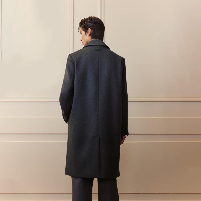 Jack & Jones Men's Wool Blend Double-Breasted Overcoat