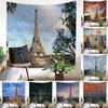 Nordic Paris Eiffel Tower Landscape Polyester Tapestry For Renting House Renovation Student Dormitory Wall Background Hanging Cloth