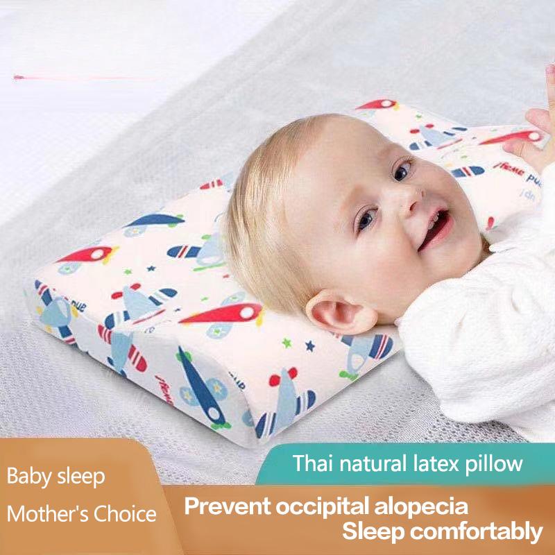 Baby Pillow Newborn Natural Latex Bedding Children Protection Cushion with Pillowcase Sleeping Orthopedic Pillows
