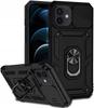 iPhone 12 CASE SLIDE ARMOR DEFENDER BLACK RING + GLASS