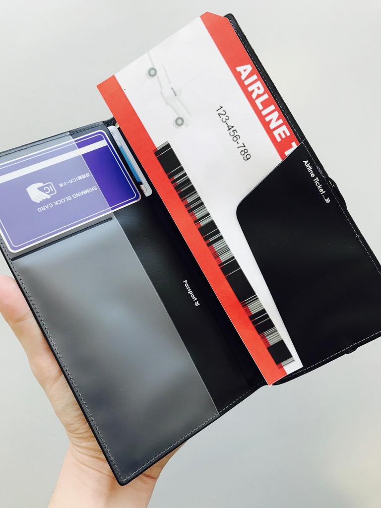 Concise Skimming Blocking Passport Valuables Skimming 20 Black Case, Leather-Look R, Case, Prevention, cm, 0.062 kg,