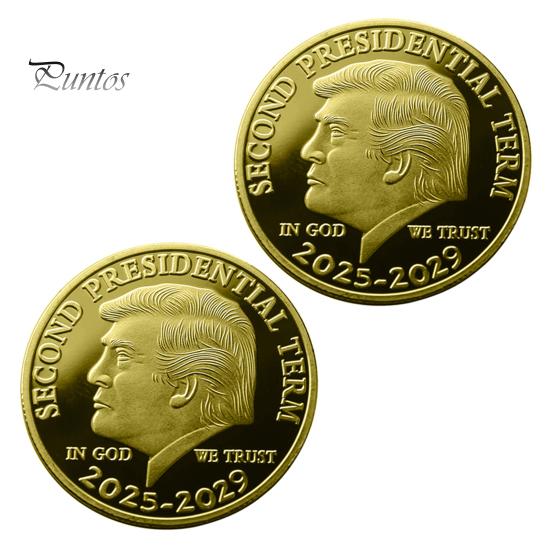 Trump Minnemynt Andre Presidentperiode 2025-2029 In God We Trust Suvenirmynt Samleobjekt Metallmynt MAGA/KAG Gave til Samlere