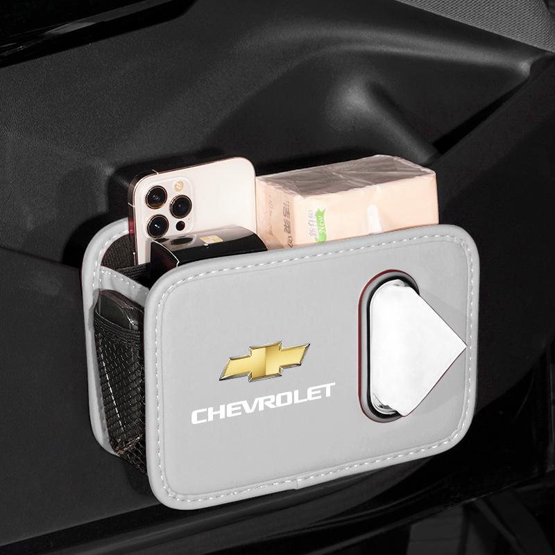 Auto-Taschentücherbox-Halter Leder Auto-Türseite Armlehne Serviettenbox Rücksitz-Tasche Für Chevrolet Spark Captiva Cruze Tracker Epica Z71
