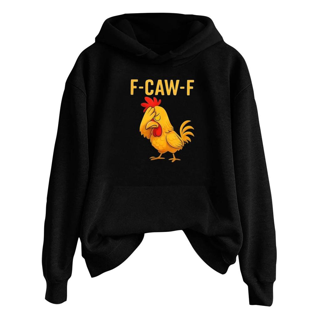 Women's Fashionable Casual Long Sleeve Hooded Printed Sweatshirt